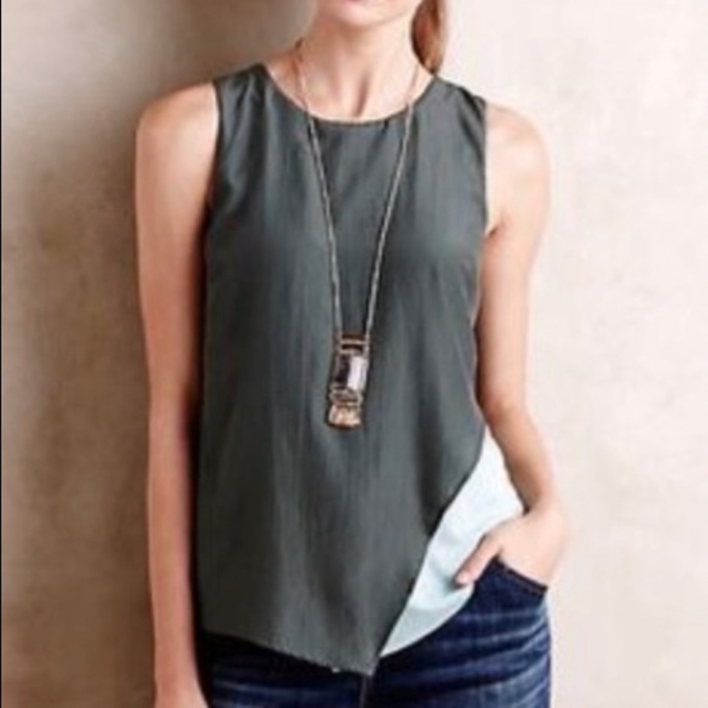 Anthropologie Bordeaux Split Tone Tank